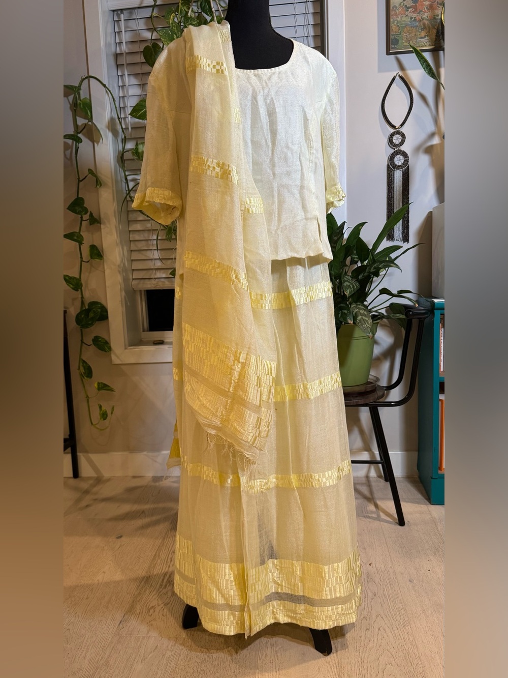 Handmade Ethiopian Traditional Habesha Kemis Dress Set Size 16-18